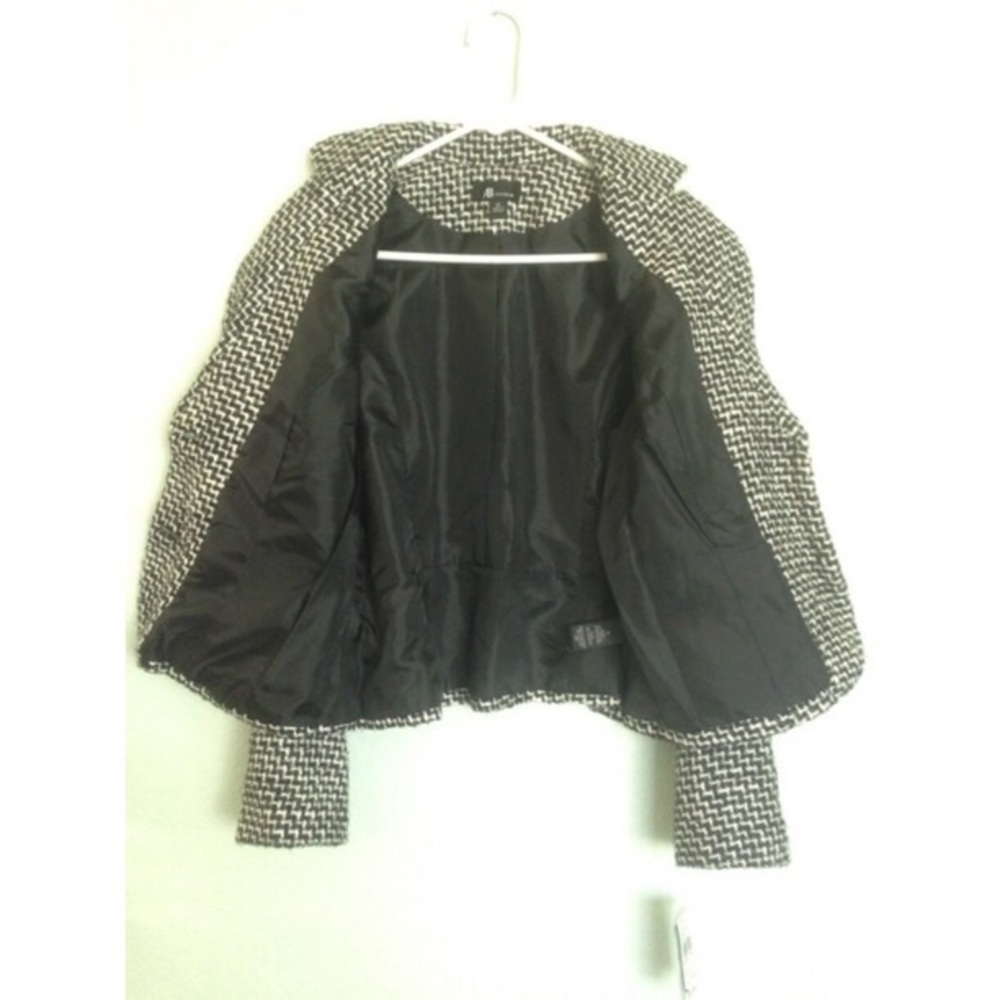 NWT AB Studio Black & White Knit Blazer Size 14 - Picture 3 of 6